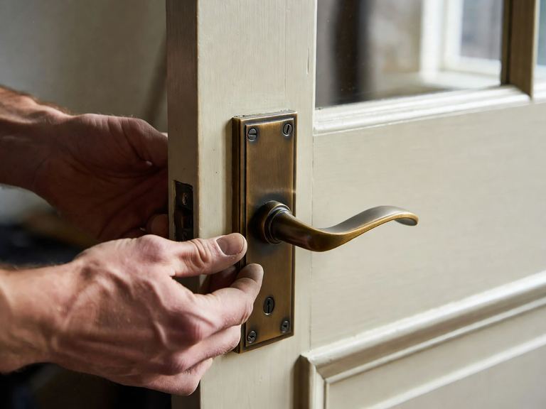 Door hardware installed in a Highland Park home by Nailed It North Shore licensed crew