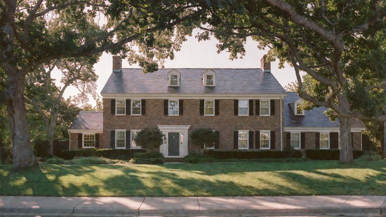 Northbrook brick home at golden hour