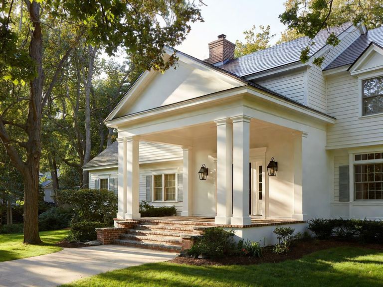 Front portico completed in Glencoe by Nailed It North Shore licensed crew