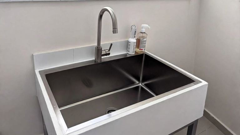 Utility sink installed in Wheeling by Nailed It North Shore licensed crew